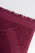 Burgundy Fringed Guest Towel (1)