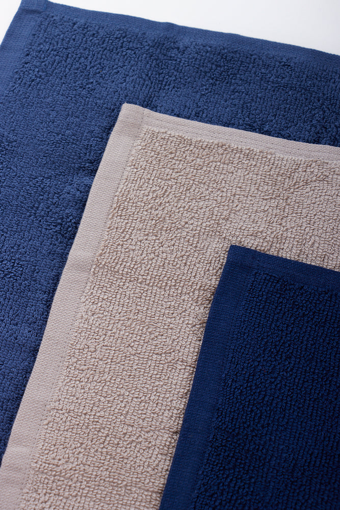 Navy & Stone 3 Pack Cotton Face Cloths (2)