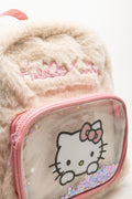 Hello Kitty Fur Backpack Cream And Pink (3)