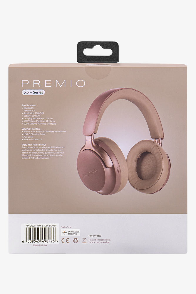 Premio X5+ Wireless Headphones Brown (3)