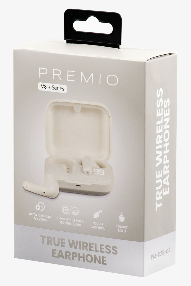 Premio V8 + Series Wireless Earphones Cream (4)