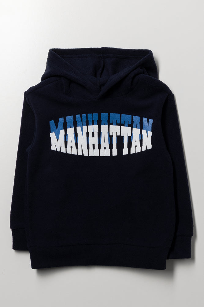Printed Hoodie Navy
