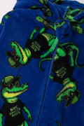 Crocodile Coral Fleece Onesie Blue (1)