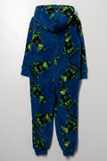 Crocodile Coral Fleece Onesie Blue (2)