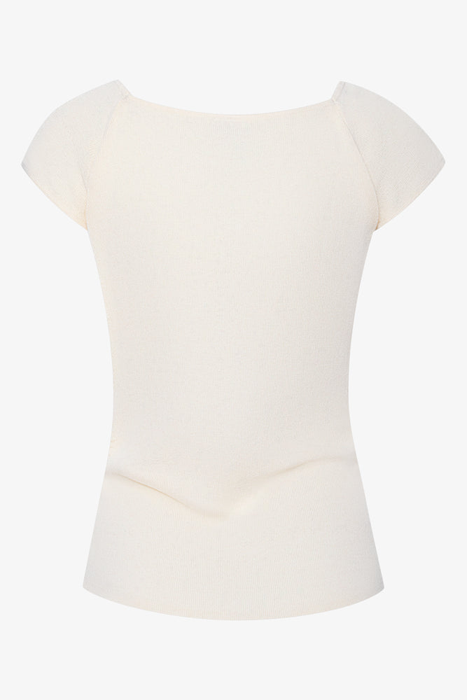 Button Through Knit Top Yellow (1)