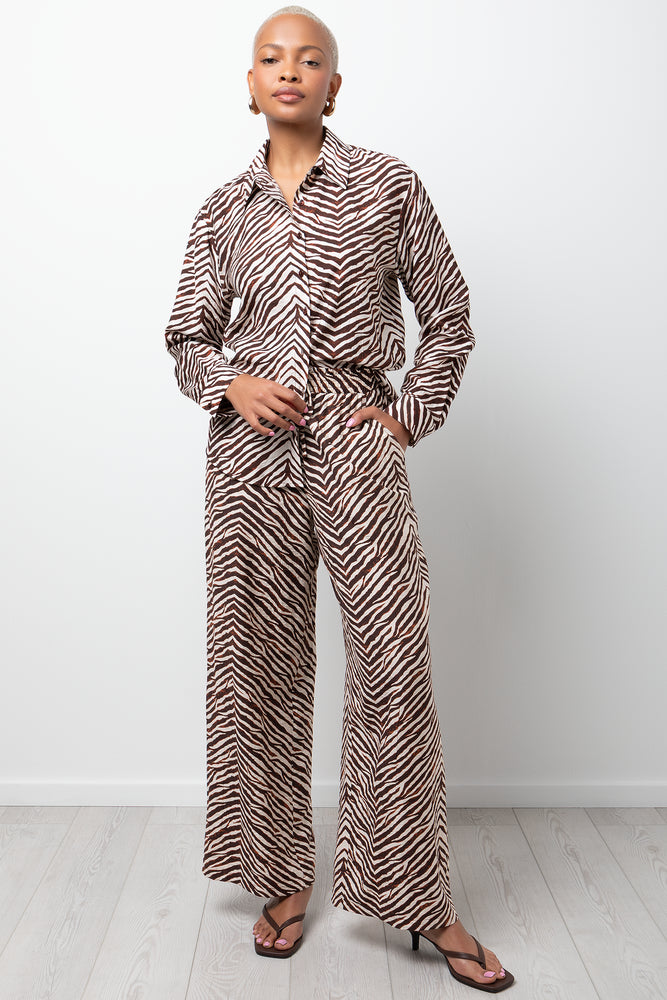 Zebra Print Pants Brown