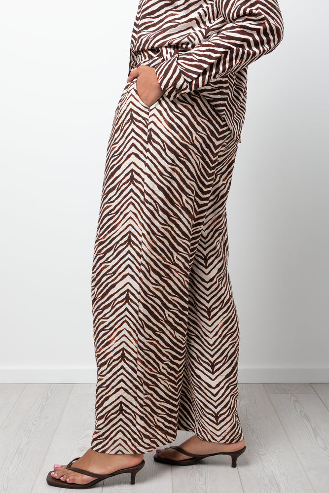 Zebra Print Pants Brown