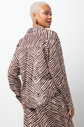 Long Sleeve Zebra Print Shirt Brown (2)