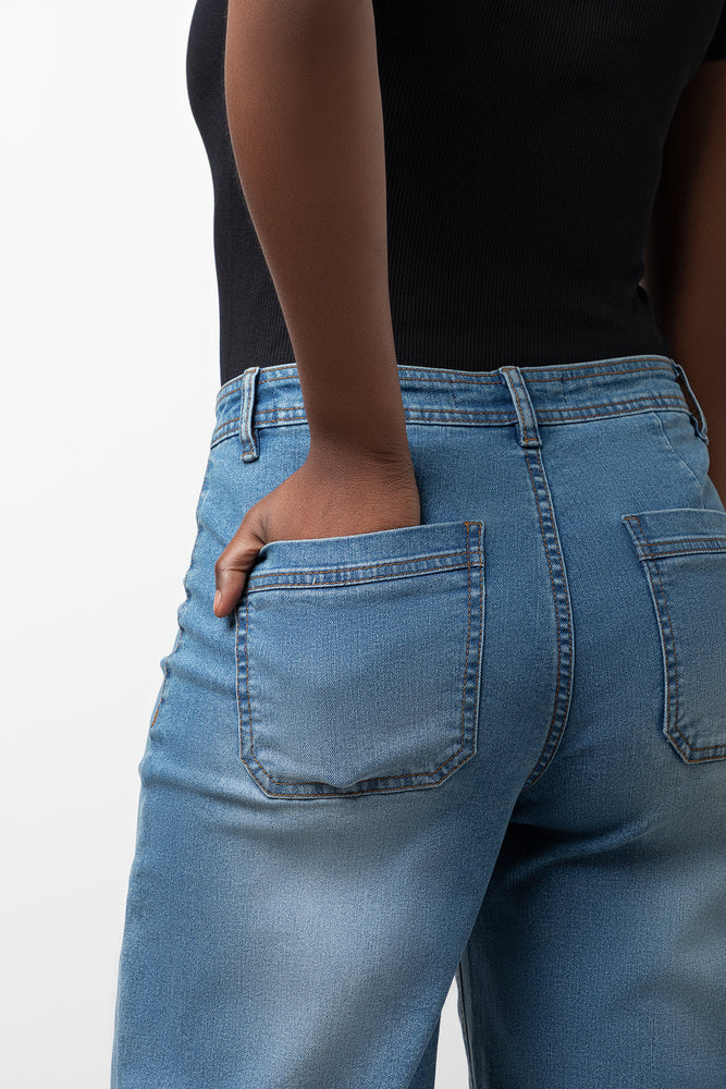 Culotte Denim Jeans Blue (3)
