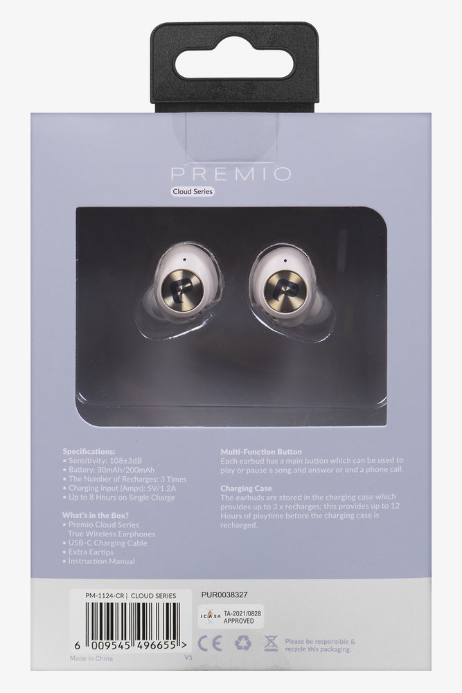 Premio Cloud Series TWS Earphones Cream (4)