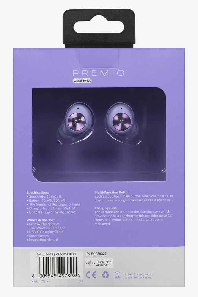 Premio Cloud Series TWS Earphones Purple (4)