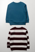 2 Pack Crewneck Tops Burgundy & Teal (2)