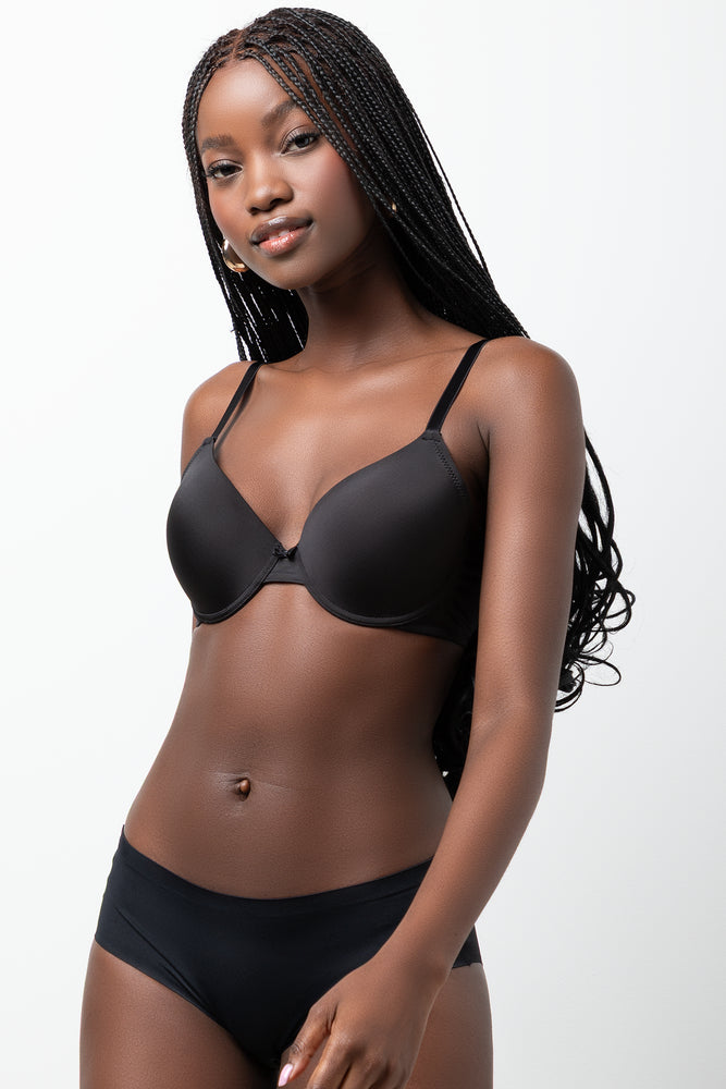 2 Pack T-Shirt Bras Black And Natural | Bras | Ackermans