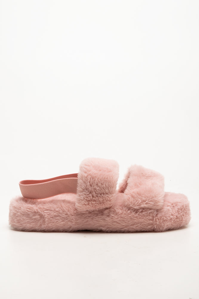 Open Toe Sling Back Slippers Pink
