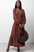 Long Sleeve Dress Brown