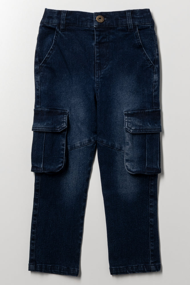 Denim Skinny Cargo Jeans