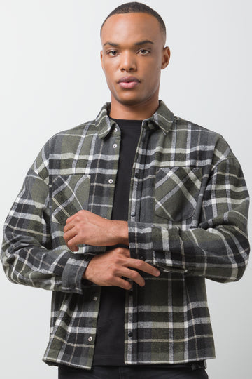 RELAXED FLANNEL SHIRT FATIGUE