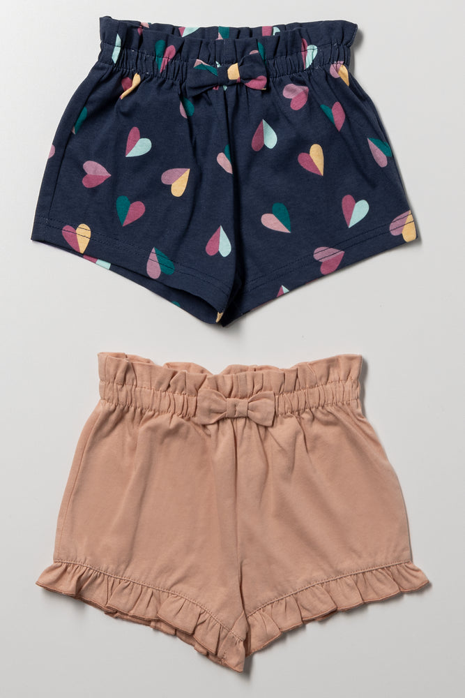 2 Pack Shorts Navy And Natural