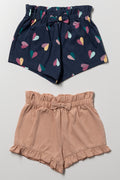 2 Pack Shorts Navy And Natural