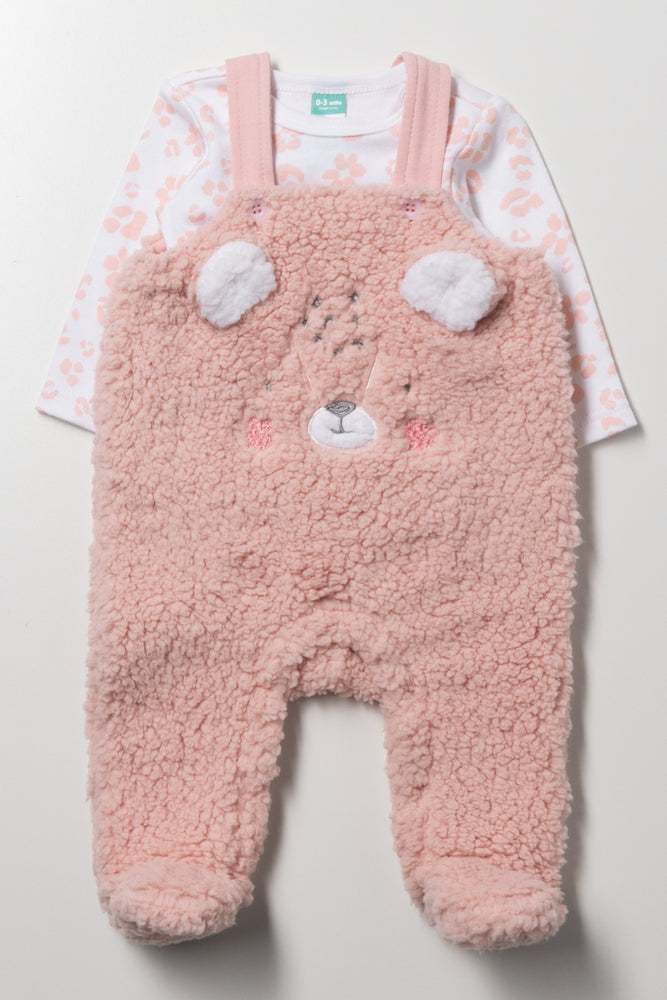 2 Piece Dungaree Set Pink