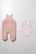 2 Piece Dungaree Set Pink (3)