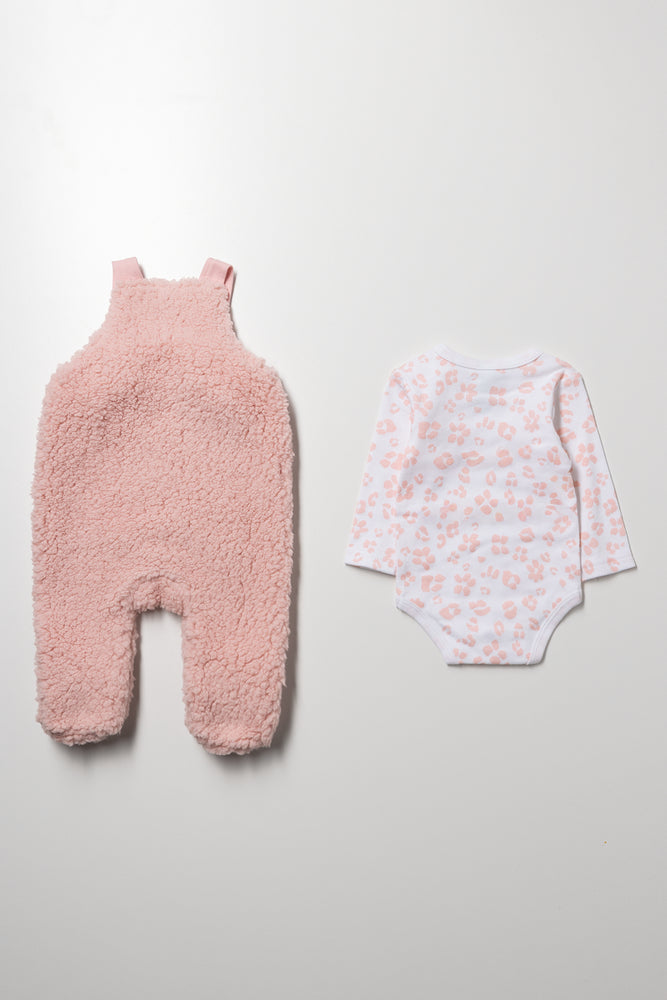 2 Piece Dungaree Set Pink (3)