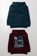 2 Pack Hooded Tracktops Teal And Burgundy