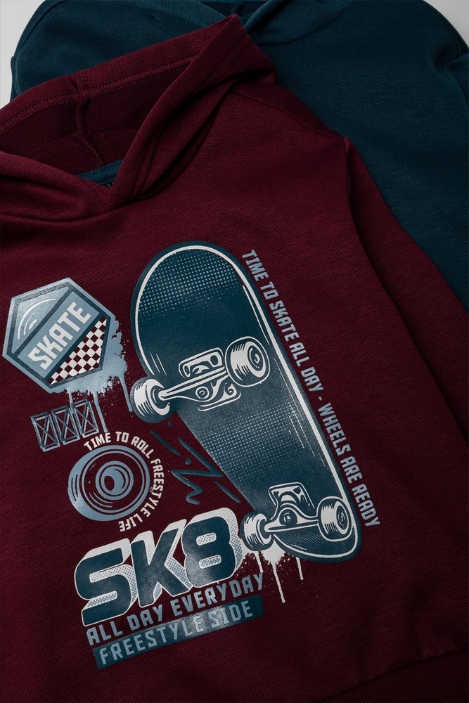 2 Pack Hooded Tracktops Teal And Burgundy (1)