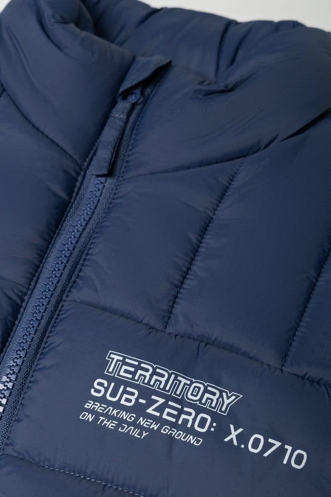 Sleeveless Zip Through Jacket Navy (1)
