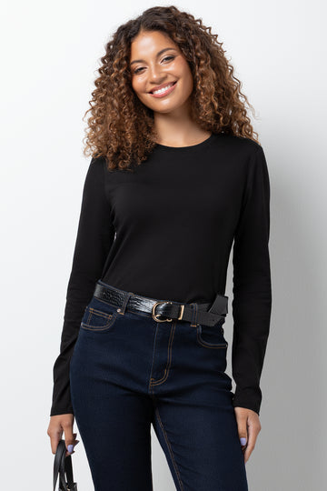 Long Sleeve Crew Neck T-Shirt Black