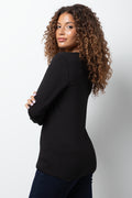 Long Sleeve Crew Neck T-Shirt Black (2)