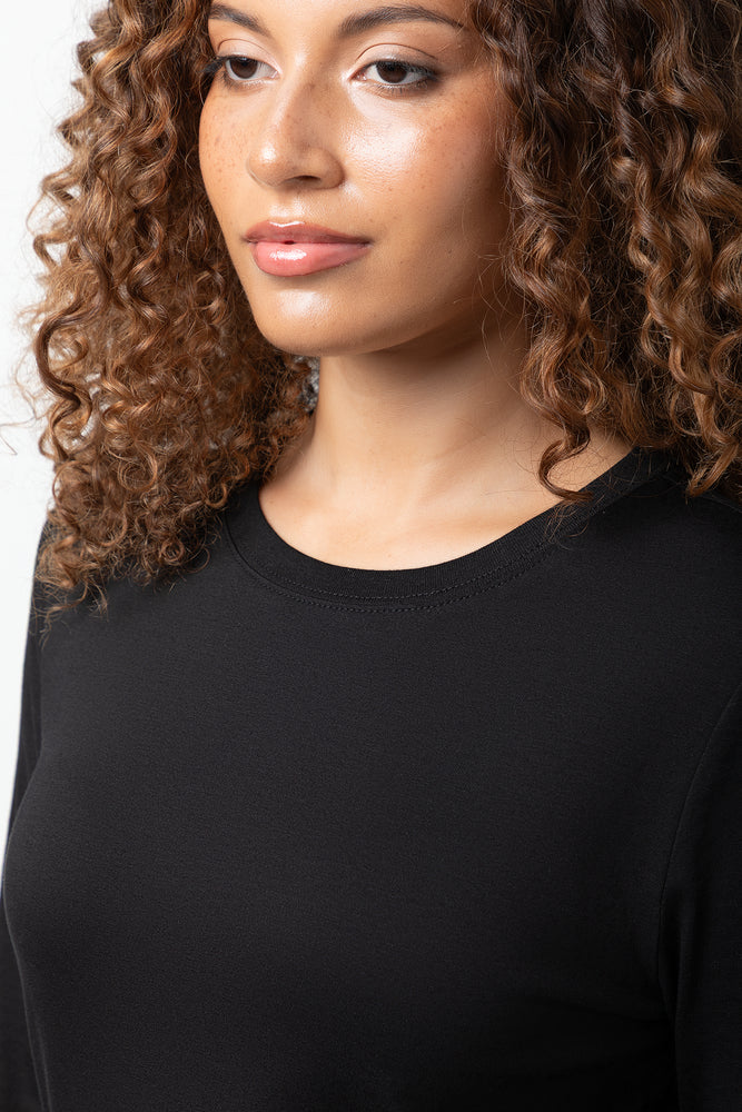 Long Sleeve Crew Neck T-Shirt Black (3)