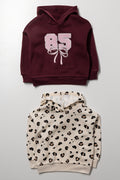 2 Pack Hoodies Burgundy And Natural