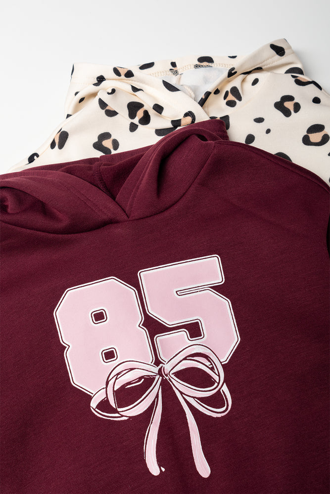 2 Pack Hoodies Burgundy And Natural (1)