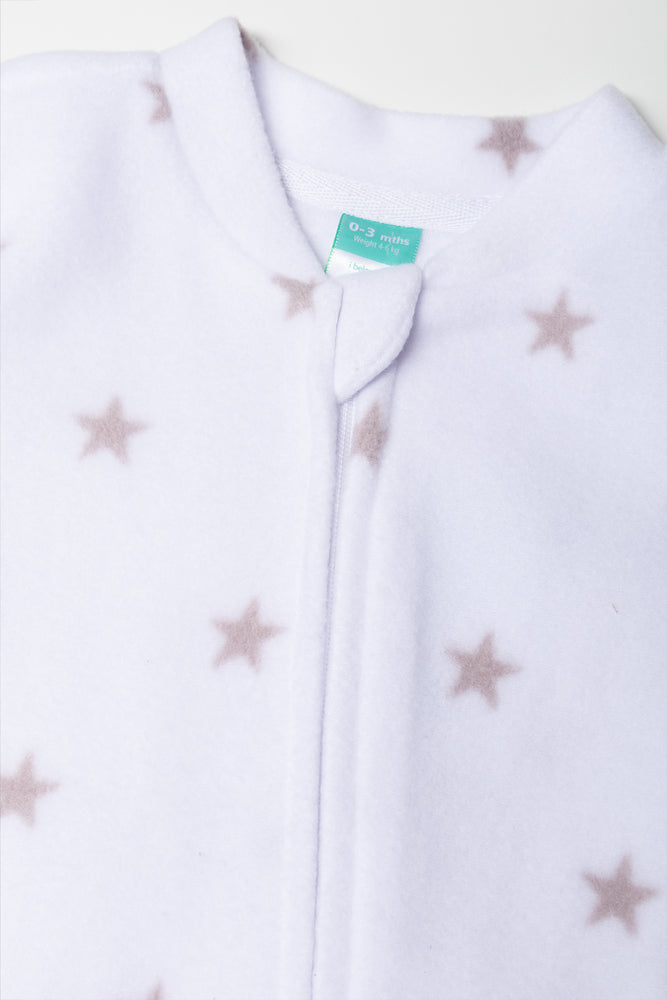 Stars Printed Sleepsuit White (1)