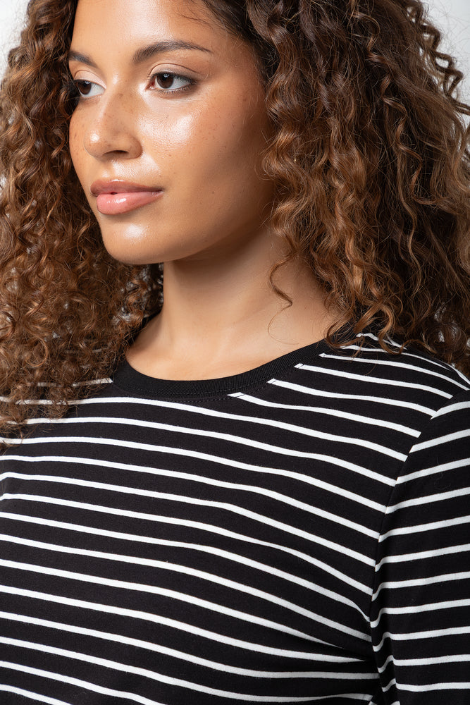 Stripe Long Sleeve T-Shirt Black and White | Tops & T-Shirts