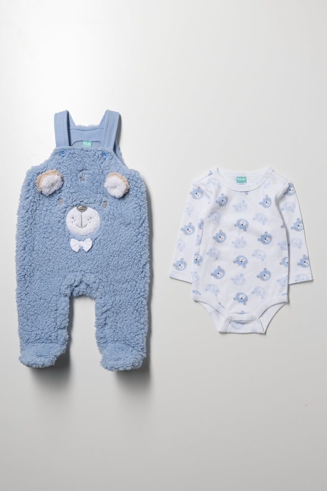 Bear Dungaree Set Blue (2)