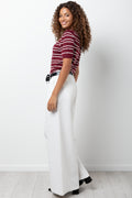 Knit Top Burgundy And White (1)