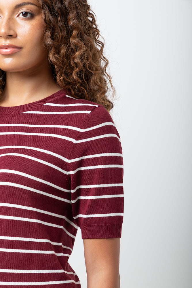 Knit Top Burgundy And White (3)