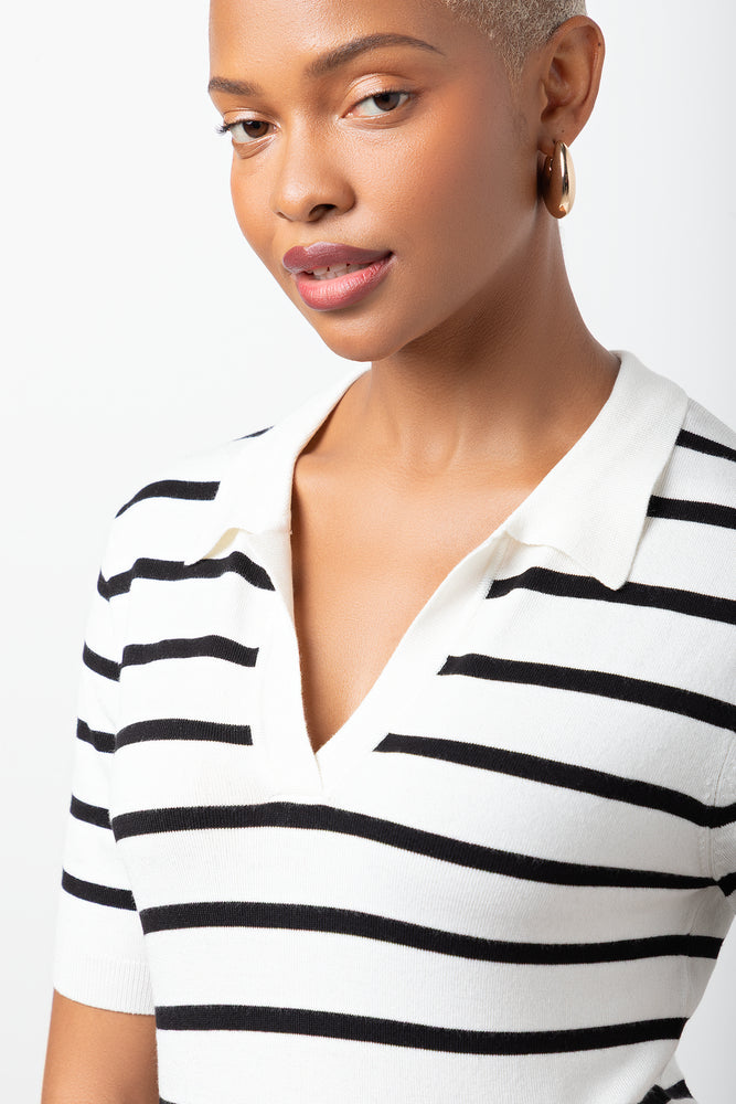 Knit Top Cream And Black | Knitwear & Jerseys | Ackermans