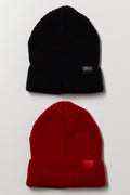 2 Pack Beanies Red And Black