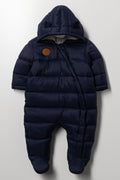 Zip Through Quilted Jumpsuit Navy