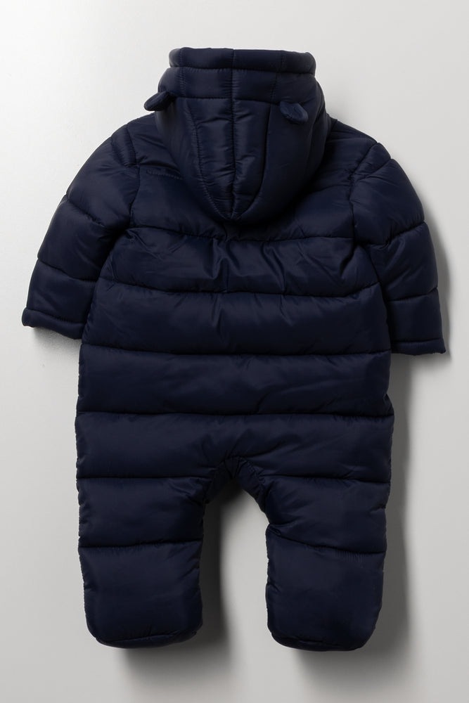 Zip Through Quilted Jumpsuit Navy (2)