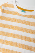 Long Sleeve Stripe T-Shirt White And Yellow (1)