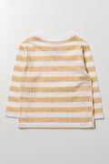 Long Sleeve Stripe T-Shirt White And Yellow (2)