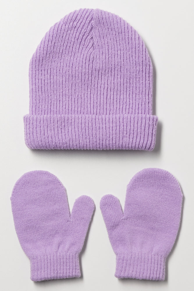 小物 Y's beanie&grove set Beanie & Gloves Set Lilac | Accessories | Ackermans