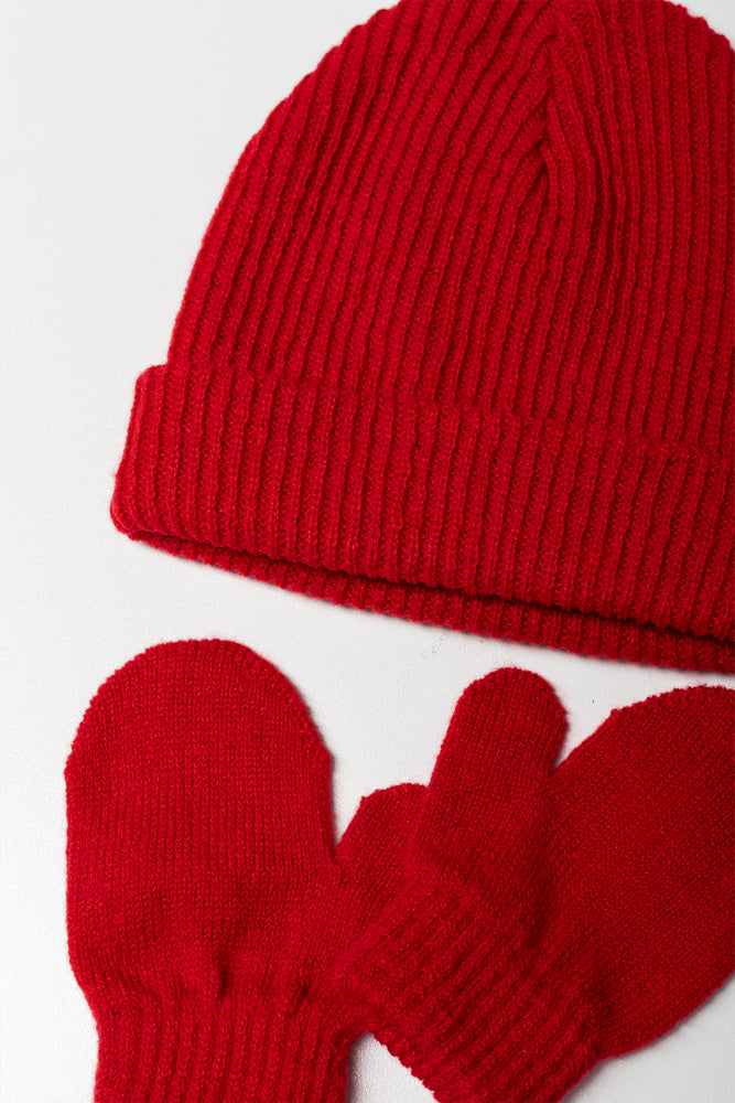 2 Piece Hat Set Red