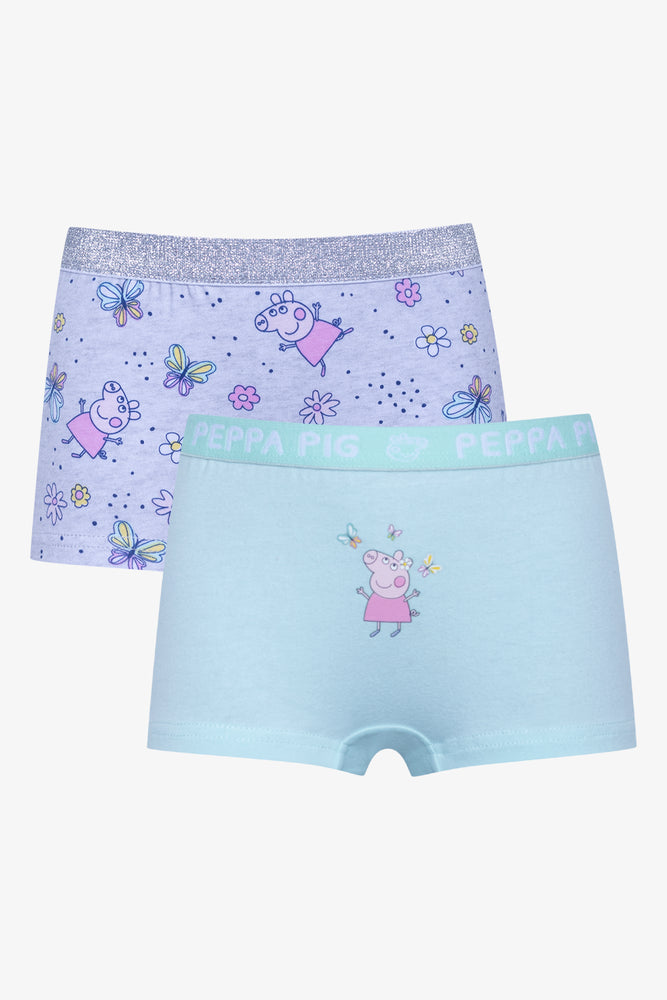 Peppa Pig 2 Pack Boyleg Panties Purple And Blue