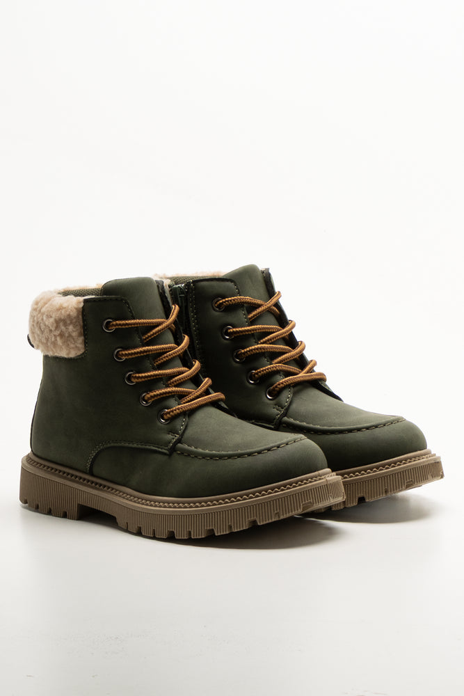 Lace Up Boots Green