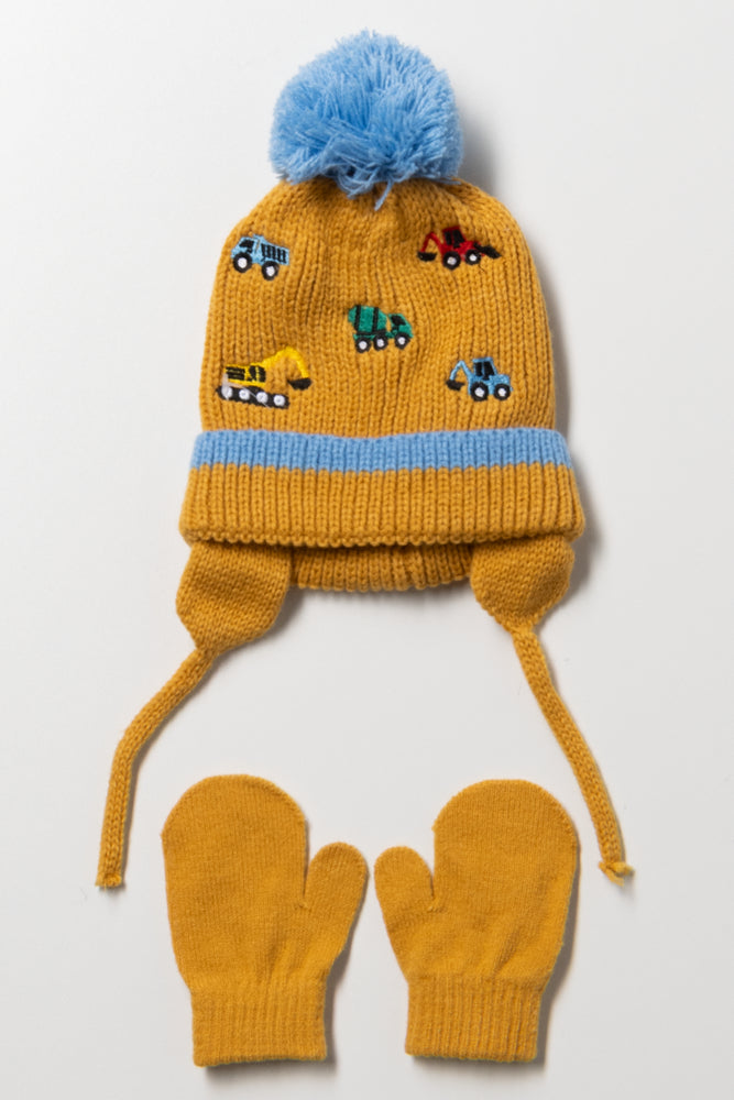 Trapper Hat Set Yellow